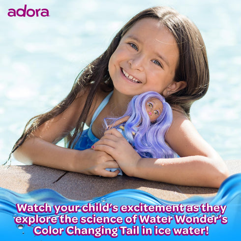 ADORA Water Wonder Mermaid Dolls with Color-Changing Tail in Cold Water, 7" Toy Baby Doll with Movable Waist, Birthday Gift for Ages 1+ - Oceana...