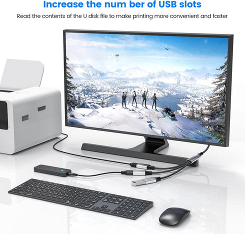 3 in 1 USB Splitter Cable, Portable USB 2.0 Hub for Charging, Data Transfer, Laptop, Mac......