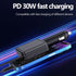 Type-c Retractable Data Car Charger, 30W Fast Car Phone Charger, Cigarette Lighter Adapter for iPhone 15/14/13/iPad,Galaxy,Pixel...