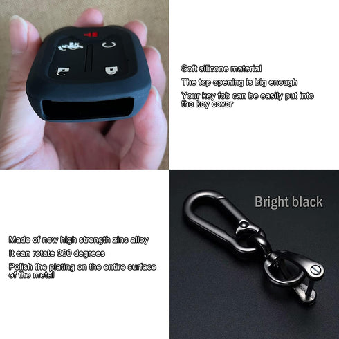 TANDRIVE 2PCS Silicone Smart Key Fob Case Cover for 2023 2022 2021 2020 2019 Chevy Silverado and GMC Sierra 1500 2500HD 3500HD, Remote Protector A...