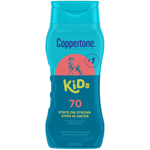 Coppertone Kids Sunscreen Lotion SPF 70, Water Resistant Sunscreen for Kids, 8 Fl Oz Bottle...