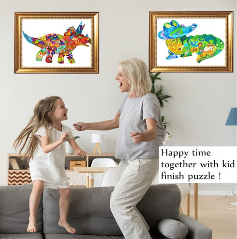 Puzzles for Kids Ages 8-10, 150 Piece Dinosaur and 154 Piece Crocodile Animal Shaped Kids Puzzles Jigsaw Puzzles for Kid Age 4 6 7 8 Learning Educ...