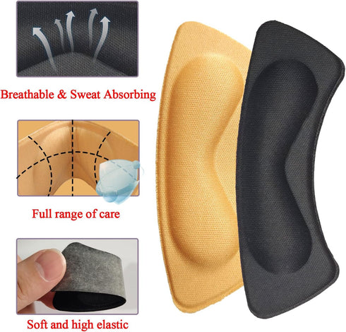 Back Heel Pads for Shoes That are Too Big,8 Pairs Heel Cushions for Heel Pain Relief,Heel Grips Liner Cushions Inserts for Womens Mens Loose Shoes...