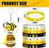 48 Pieces Cute Bee Keychain Bee Rubber Bracelets Bee Birthday Party Favors Honey Bee Silicone Wristband Bee Party Decorations for Birthday Supplie...
