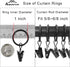 44 Pack Metal Curtain Rings with Clips, Drapery Clips with Rings, Drapes Rings 1 in I D, Fits Diameter 6/8 in Curtain Rod, Black...