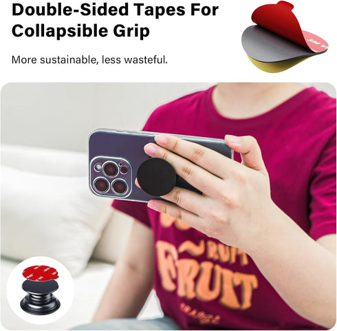 APPS2Car 10 Pack 3M Double Sided Adhesive Pads for Socket Mount Base Circle Adhesive Replacement VHB Sticky Tape for Phone Collapsible Grip & Stan...