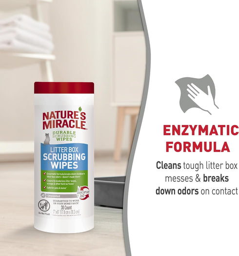 Nature’s Miracle Litter Box Scrubbing Wipes 30Ct...