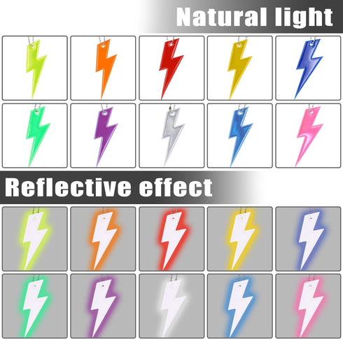 40pcs Safety Reflector Pendants, 10 Colors Kids Reflective Keychain with Chains Waterproof Double-Sided Reflective Key Chain for Backpack School B...