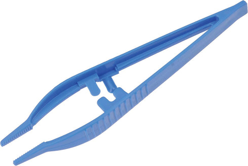 EISCO 5" Disposable Plastic Forceps/Tweezers, Contoured and Corrugated Handle, Pack of 1...