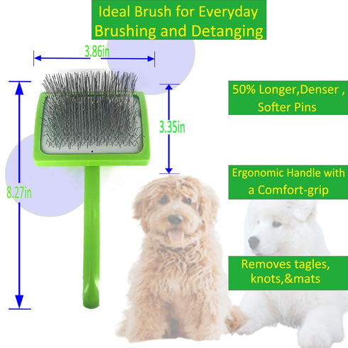 Dog Brush For Long Haired Dogs Poodles Golden Doodles,Slicker Brush Large Dog Pet Grooming Wire Brush and Deshedding...
