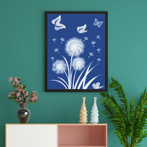 Sun Print Paper Kit Cyanotype Paper, 24 Sheets Cyanotype Papers with 1 Sheet Acrylic Panel, High Sensitive Nature Sun/Solar Activated Sun Printing...