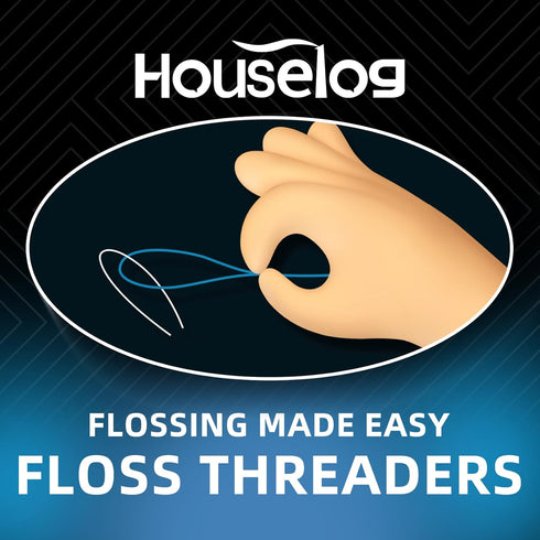 Dental Floss Threader, Deep Clean Floss for Braces, Bridges, Implants 50 Count (Pack of 4)...