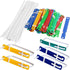 100 Pcs Plastic Paper Fasteners Colorful Plastic Document File Fastener 2-Hole Binder Clips Paper, Loose-Leaf Binding Clamp...