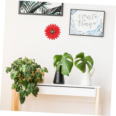 LIFKOME 1Pc wrought iron wall hanging daisy flower wall art decor sunflower bathroom decor Metal Daisy Flower Wall Decor wall flower sculpture gar...