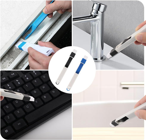 14 PCS Hard Crevice Cleaning Bristle Brush, Bathroom Gap Brush,Small Corner Cleaning Brush Set Tool, Multifunctional Cleaning Tool for Bathrooms K...