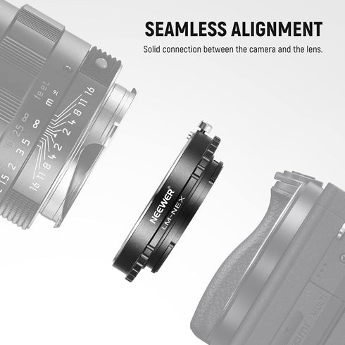 NEEWER Lens Mount Adapter Manual Focus Ring Compatible with Leica M Mount Lens to Sony E Mount Camera, Compatible with Sony A1 A9 A7 A7C A7R A7S A...