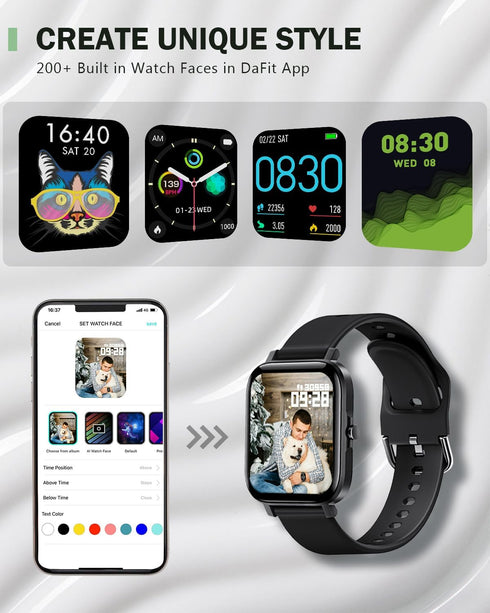 ANCwear Smartwatch for Men Women, 1.83" Touch Screen Fitness Tracker Watch with Heart Rate/SpO2/Sleep Tracking, IP68 Step Counter Watch with 120+ ...