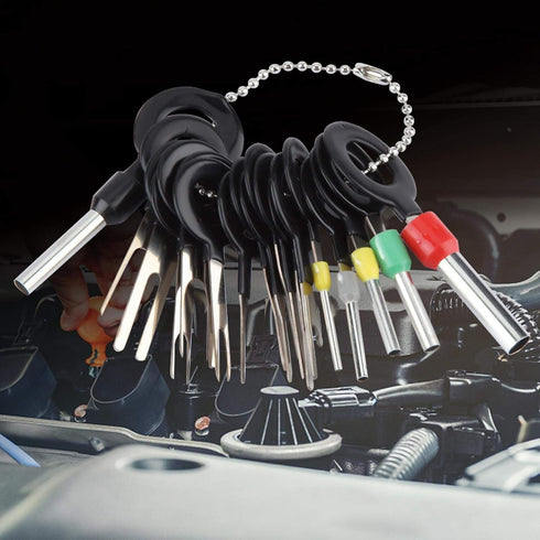 Terminal Removal Tool, 18Pcs Car Wire Harness Plug Terminal Extractor Pick Connector Crimp Pin Back Needle Remove Tool Terminal Removal Tool Kit W...