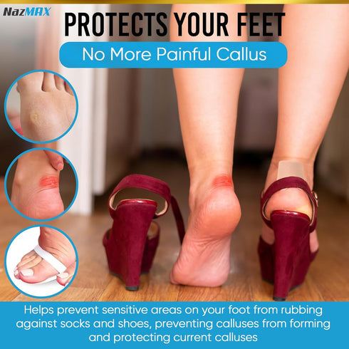 48-Pack U Shaped Felt Callus Pads Metatarsal Pads Forefoot Foot Pads Pain Relief Foot Cushion Keep Calluses from Rubbing on Shoes Adhesive Pads fo...