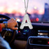 Initial Car Rear View Mirror Ornament Hanging Lucky Crystal Pendant Bling Car Accessories for Women Rhinestone Charm Auto Decoration (White A)...