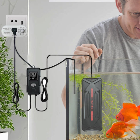 Temperature Controller, Over-Temperature Auto Shut-Off Safety Socket with The Probe, Temperature Range 68-93.2°F, 8 Adjustment Gears, for Heat Mat...