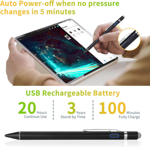 Stylus Pen for Samsung Galaxy Tab A8 A7 - High-Precision Fine Tip Digital Pencil with Magnetic Fabric Cap 2 in 1 Sensitive,Good for Writing and Dr...
