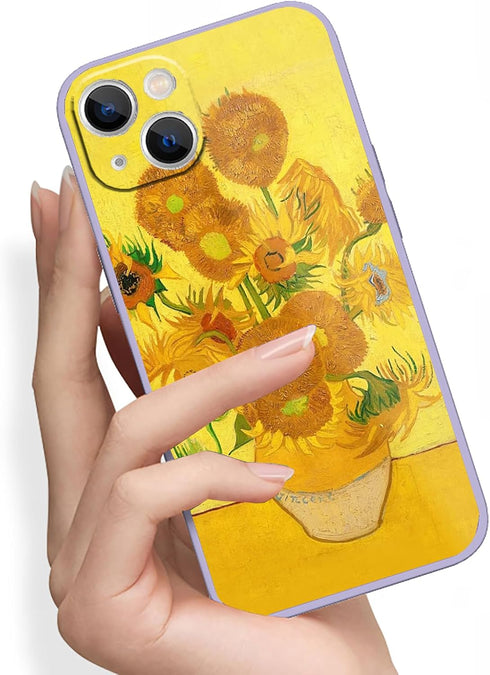 Sunflower iPhone 14 Plus Case for Women, Van Gogh Phone Case for Girls, Aesthetic Art Cute Waterproof Protective Case for iPhone 14 Plus(6.7inch)...