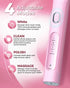 Rotating Electric Toothbrush with Travel Case for Adults Pink, 8 Brush Heads (2 Types) 4 Modes Deep Clean Electric Toothbrush with 25-Days Recharg...