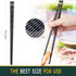 Fiberglass Chopsticks Series - Japanese Non-Slip Chopstick, Reusable Chop Sticks Dishwasher Safe, 5 Pairs, Gift Set, 9.9 Inches, Black...