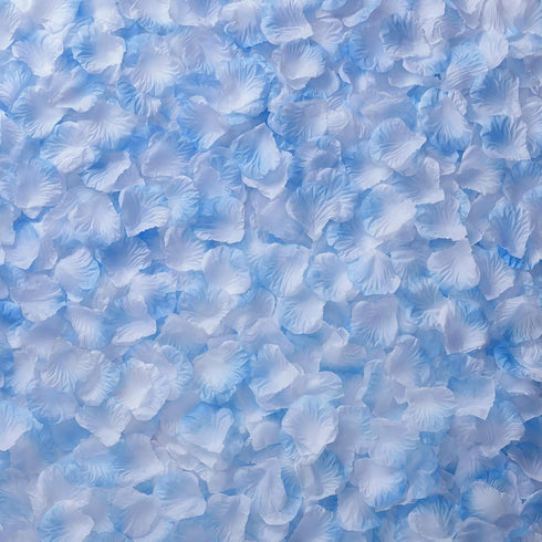 Artificial Silk Rose Petals for Romantic Night, Wedding, Party, Anniversary Flower Decorations (Light Blue&White, 3000 PCS)...