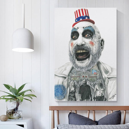 House of 1000 Corpses Horror Movie Posters Tattoo Captain Spaulding Cool Posters Poster Decorative Painting Canvas Wall Art Living Room Posters Be...