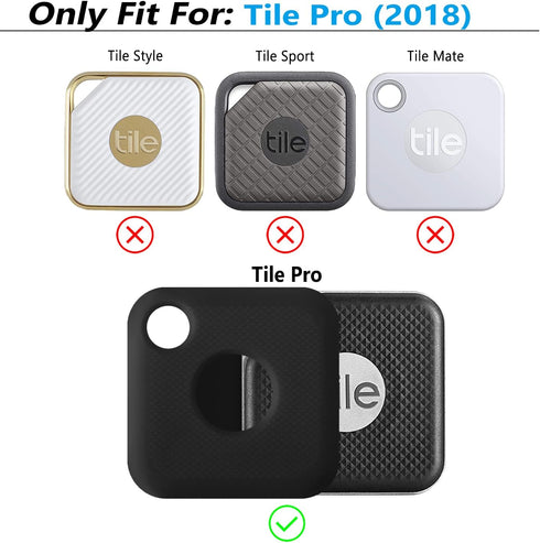 Silicone Case for Tile Pro (2018), Soft and Flexible, Scratch/Shock Resistant Silicone Cover with Carabiner for Tile Pro Tracker (Black)...