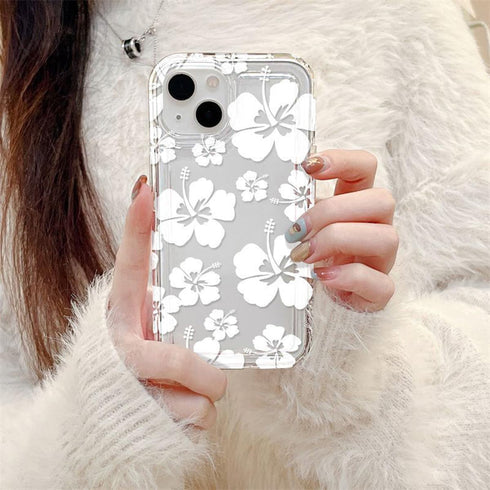 Fycyko Compatible for iPhone 14 Pro Max Case Cute Hibiscus Flower Print Clear Aesthetic Design Summer Floral with Women Teen Girls Soft TPU Phone ...