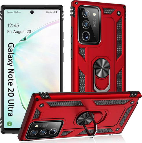 ADDIT for Note 20 Ultra Case Samsung Note 20 Ultra Case, Military Grade with Ring Car Mount Kickstand for Samsung Galaxy Note 20 Ultra 5G - Red...