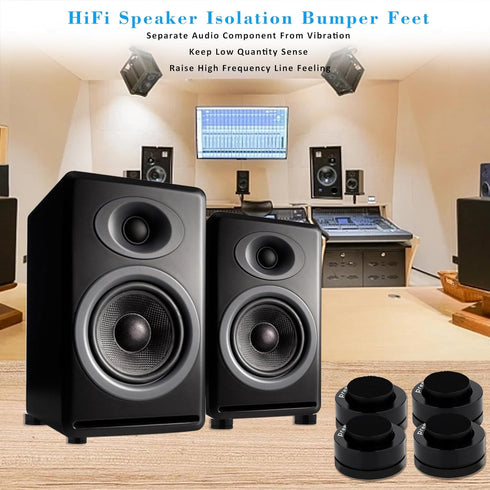 Preffair SP3918 Black Turntable Isolation Feet HiFi Fever Speaker Shock Absorber Pads Anti-Vibration Spikes with Ceramic Bead Nail for Audio Ampli...