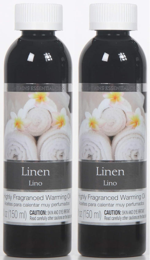 Hosley Linen Fragrance Warming Oils, Set of 2, 5oz Each. Ideal Gift for Weddings, spa, Reiki, Meditation, Bathroom Settings.P1...