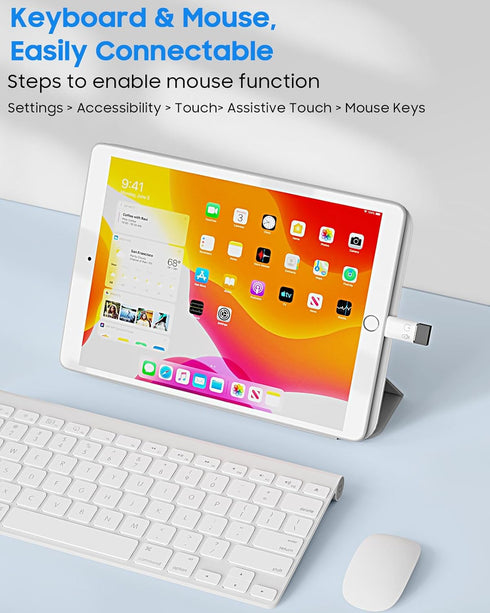 MoKo USB C Female to Lightning Male Adapter, Lightning Male to USB-A Female OTG Adapter Connector for iPhone 14/13/12/11 Pro Max/iPad/iPod/AirPods...