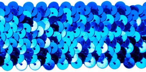 Trims by the Yard 4-Row Metallic Stretch Versatile Crafts Durable Sequin Trim for Costumes Fashion and Home Decor, 1 1/2-Inch, 10-Yard Cut, Royal ...