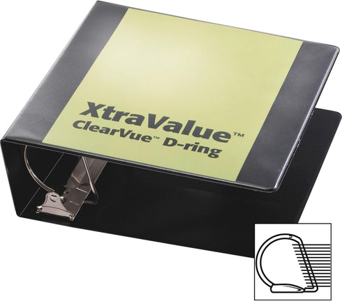 Cardinal® Performer ClearVue™ Ring 3-Ring Binder, 4" D-Rings, Black...