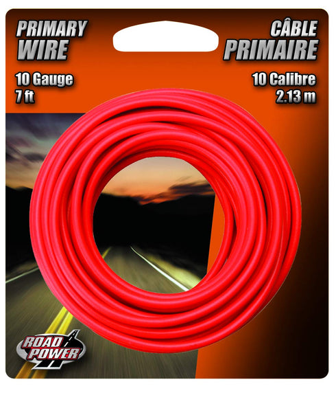 Road Power 55672133 10-Gauge 7-Foot Automotive Copper Wire; Red...