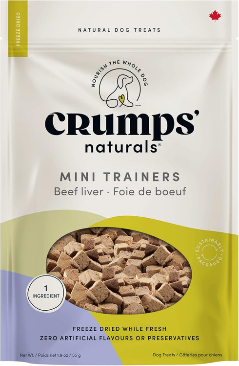 Crumps' Naturals Mini Trainers Freeze Dried Beef Liver (1 Pack), 50G/1.8 Oz,Brown...