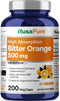NusaPure Bitter Orange 500mg 200 Veggie Caps (Vegetarian, Non-GMO, Gluten Free) Bioperine...