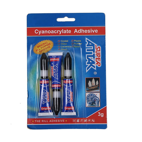 Ultra Strong Clear Super Glue - 3-Gram Tubes, Instant Adhesive Perfect for Ceramic, Wood, Metal, Rubber, Plastic, Glass | Ideal for DIY Projects -...