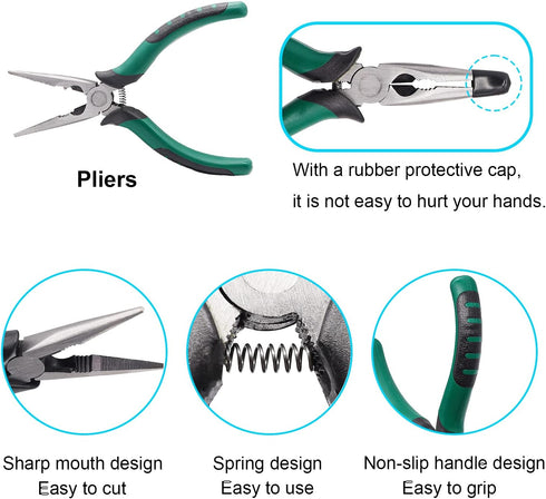 5PCS Upholstery Tools Kit - Dual Head Soft Rubber Mallet Hammer with 2PCS Replacement Head, Nail Tack Remover Tool & Removal Pliers for Furniture ...