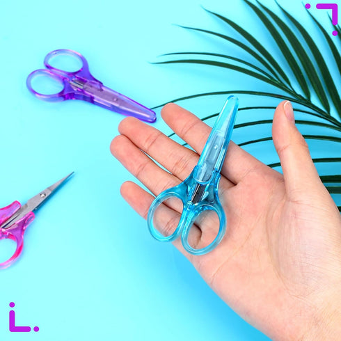 3Pcs Small Scissors All Purpose Craft Scissors Stainless Steel Scissors with Protective Cover Mini Detail Craft Scissors Precision Straight Fine T...