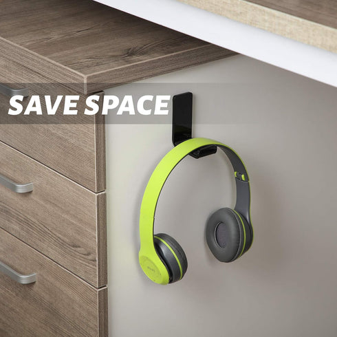 4 Pieces Headphone Hanger Headphone Hook Headset Holders Headphone Wall Mount with Adhesive Glues Headset Acrylic Holder Mount for General Purpose...