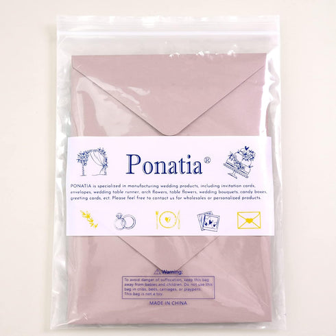 PONATIA 50 Pack A4 Envelopes, 4 1/4 x 6 1/8 Inches Dusty Rose Envelopes Perfect for Gift Cards, Wedding Details Cards, Thank You Cards and any 4x6...