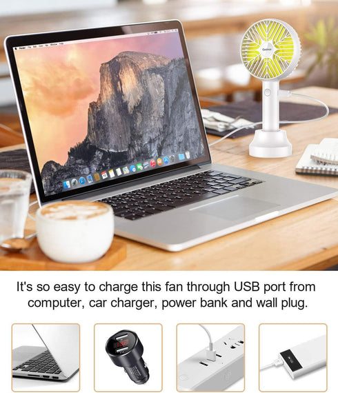 Handheld Fan Mini Fan,Small Personal Portable Fan, USB Desk Fan,Rechargeable Eyelash Fan for Makeup,8-13hours Operated Small Makeup Eyelash Fan fo...