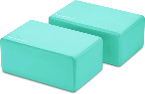 Signature Fitness Set of 2 High Density Yoga Blocks, 9"x6"x4" Each, Pair, Multiple Colors...