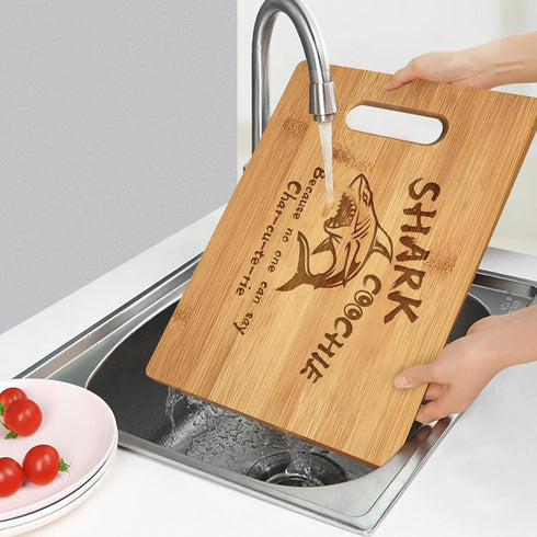 Shark Coochie Charcuterie Board?Handmade Cutting Bamboo Board, Funny Charcuterie Board (Board-A?11‘’)...